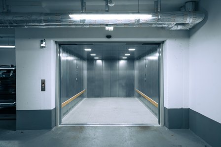 car lift with open doors